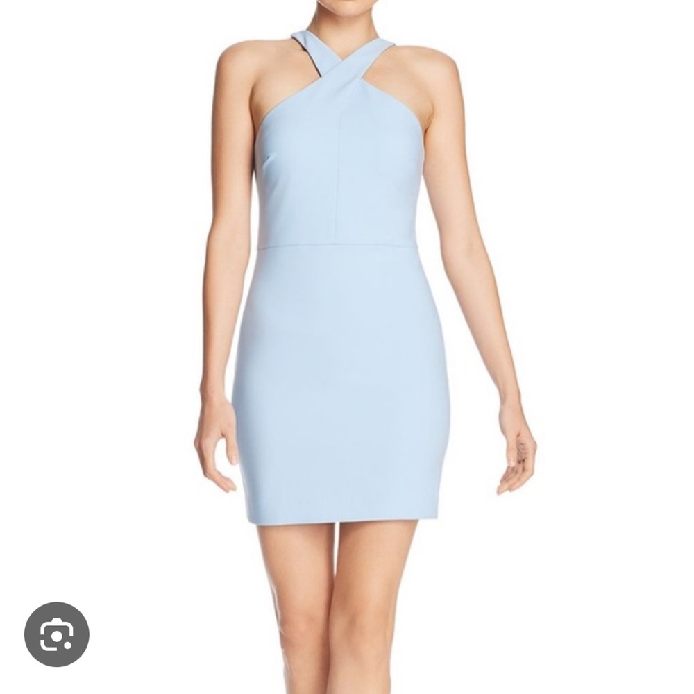 NWT Likely Carolyn Baby blue high neck mini dresss